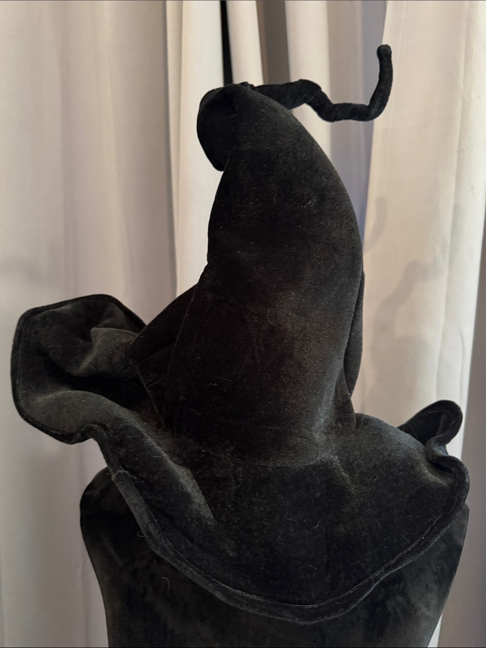 Witch Halloween Costume: Black Velvet Witch Hat - Home Accents - Picture 3 of 6